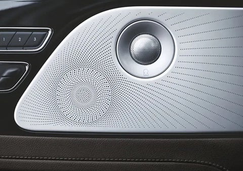 Two speakers of the available audio system are shown in a 2023 Lincoln Aviator® SUV | Brinson Lincoln of Corsicana in Corsicana TX