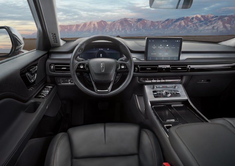 The interior of a Lincoln Aviator® SUV is shown | Brinson Lincoln of Corsicana in Corsicana TX